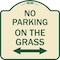 Signmission No Parking on Grass W/ Bidirectional Arrow Heavy-Gauge Aluminum Sign, 18" x 18", TG-1818-23689 A-DES-TG-1818-23689 - alternate 1
